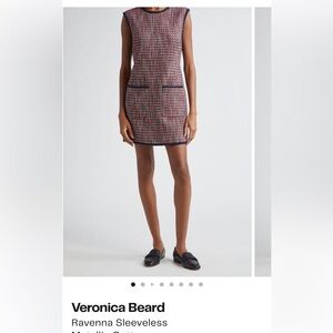 NWOT Veronica Beard Ravenna Sleeveless Metallic Cotton Tweed Minidress, size 6